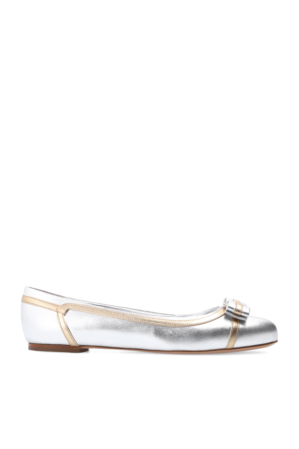 SALVATORE FERRAGAMO Laser Cut Varina Flats Silver buying Ballet